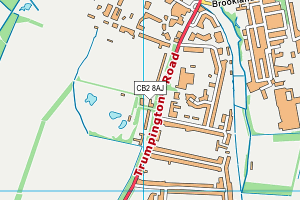 CB2 8AJ map - OS VectorMap District (Ordnance Survey)