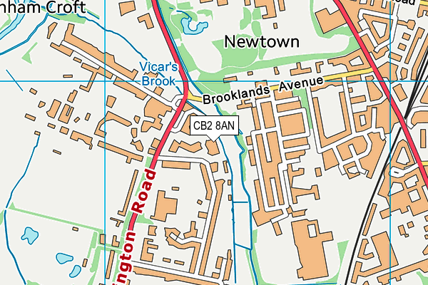 CB2 8AN map - OS VectorMap District (Ordnance Survey)