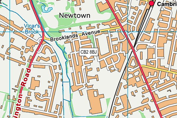 CB2 8BJ map - OS VectorMap District (Ordnance Survey)