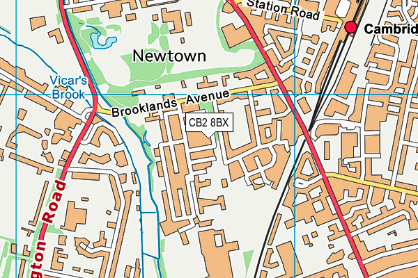 CB2 8BX map - OS VectorMap District (Ordnance Survey)