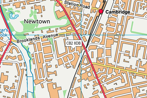 CB2 8DB map - OS VectorMap District (Ordnance Survey)