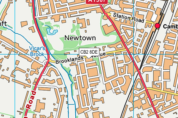 CB2 8DE map - OS VectorMap District (Ordnance Survey)