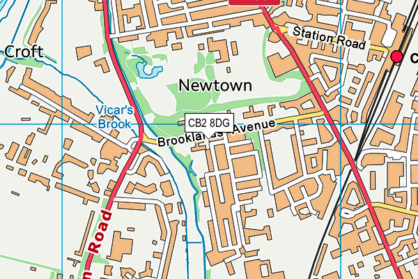 CB2 8DG map - OS VectorMap District (Ordnance Survey)