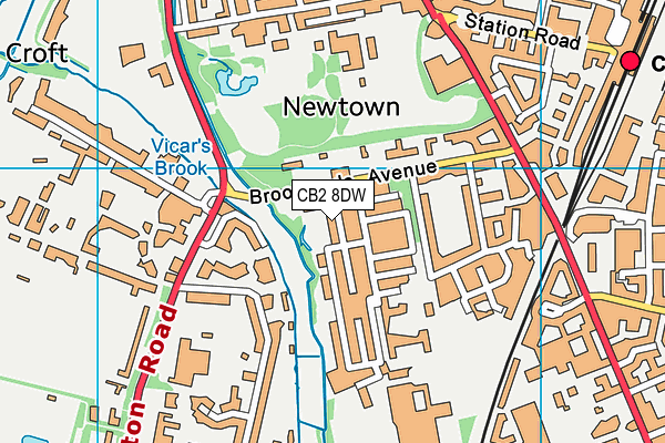 CB2 8DW map - OS VectorMap District (Ordnance Survey)