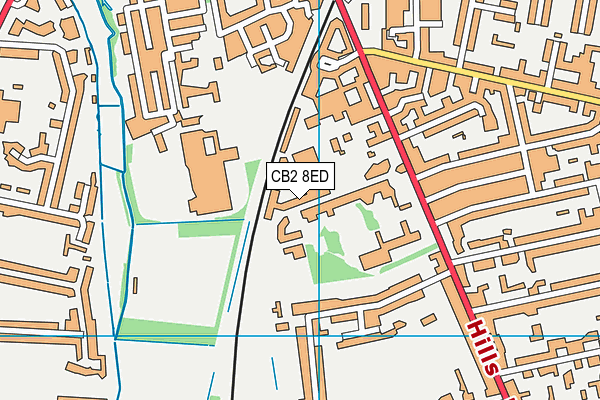 CB2 8ED map - OS VectorMap District (Ordnance Survey)