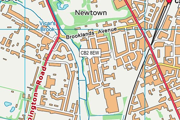 CB2 8EW map - OS VectorMap District (Ordnance Survey)