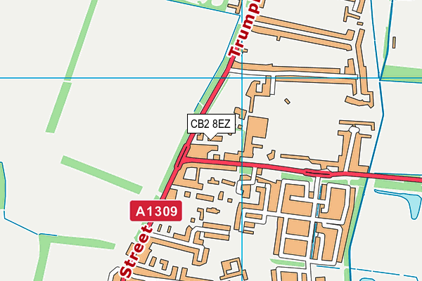 CB2 8EZ map - OS VectorMap District (Ordnance Survey)