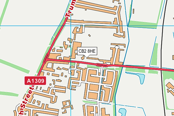 Trumpington Community College Playing Field map (CB2 8HE) - OS VectorMap District (Ordnance Survey)