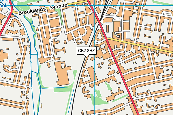 CB2 8HZ map - OS VectorMap District (Ordnance Survey)