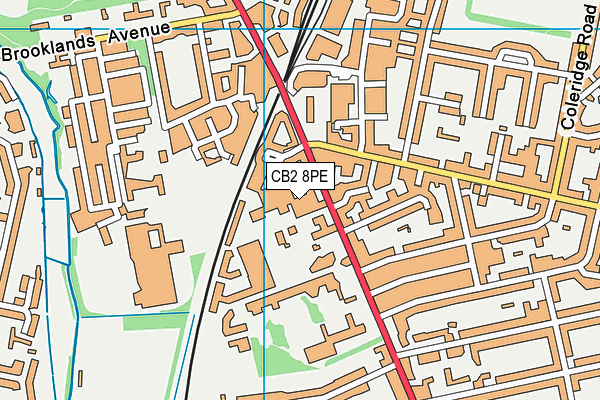 CB2 8PE map - OS VectorMap District (Ordnance Survey)