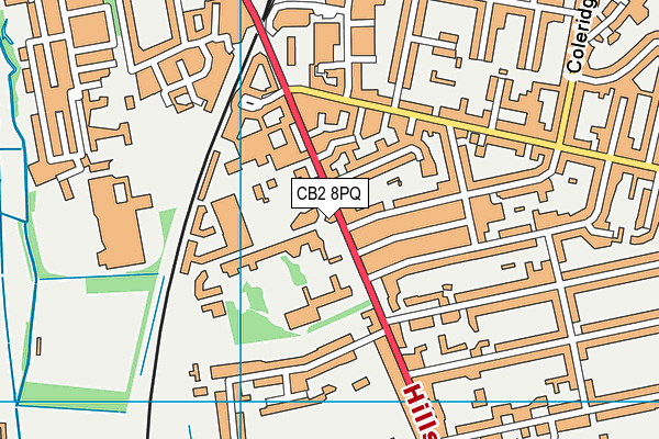 CB2 8PQ map - OS VectorMap District (Ordnance Survey)