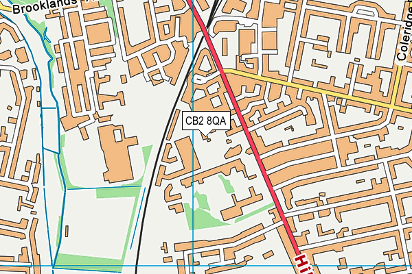 CB2 8QA map - OS VectorMap District (Ordnance Survey)