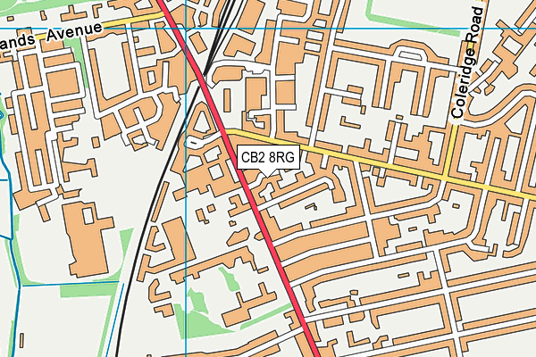 CB2 8RG map - OS VectorMap District (Ordnance Survey)