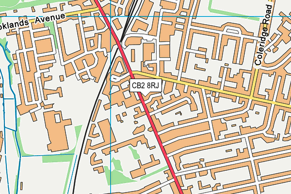 CB2 8RJ map - OS VectorMap District (Ordnance Survey)