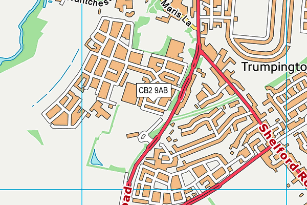 CB2 9AB map - OS VectorMap District (Ordnance Survey)