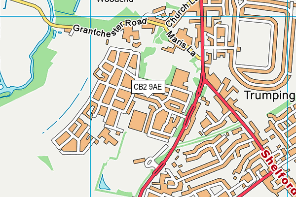 CB2 9AE map - OS VectorMap District (Ordnance Survey)