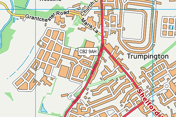 CB2 9AH map - OS VectorMap District (Ordnance Survey)