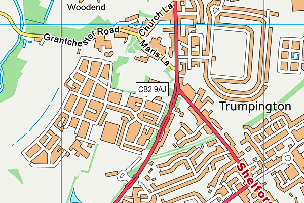 CB2 9AJ map - OS VectorMap District (Ordnance Survey)