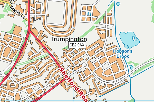 CB2 9AX map - OS VectorMap District (Ordnance Survey)