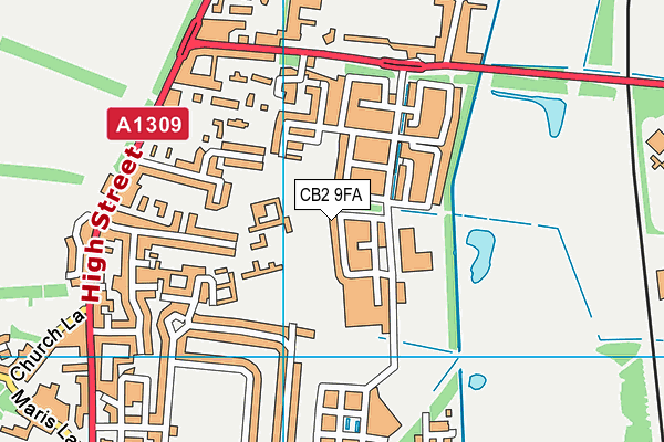 CB2 9FA map - OS VectorMap District (Ordnance Survey)