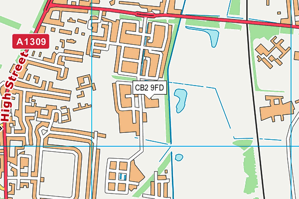 CB2 9FD map - OS VectorMap District (Ordnance Survey)