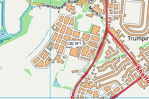 CB2 9FT map - OS VectorMap District (Ordnance Survey)