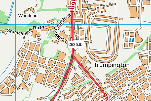 CB2 9JD map - OS VectorMap District (Ordnance Survey)
