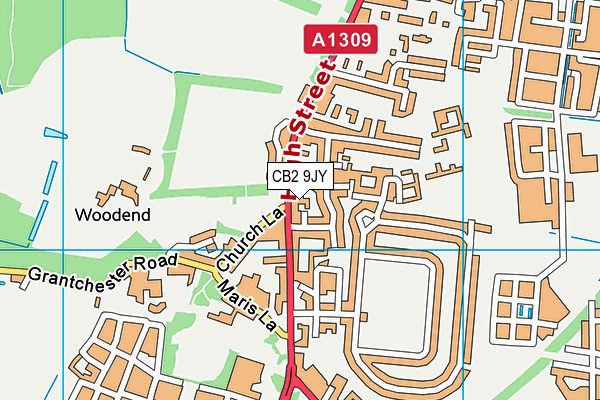 CB2 9JY map - OS VectorMap District (Ordnance Survey)