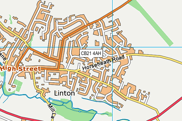 CB21 4AH map - OS VectorMap District (Ordnance Survey)