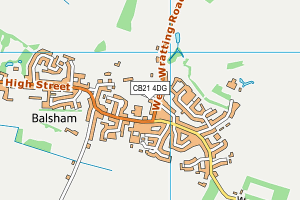 CB21 4DG map - OS VectorMap District (Ordnance Survey)