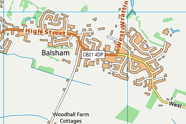 CB21 4DP map - OS VectorMap District (Ordnance Survey)