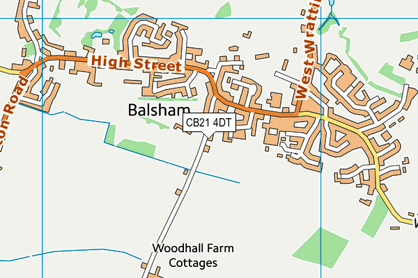 CB21 4DT map - OS VectorMap District (Ordnance Survey)