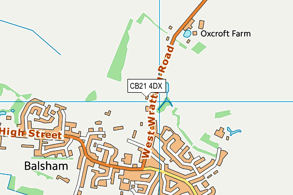 CB21 4DX map - OS VectorMap District (Ordnance Survey)