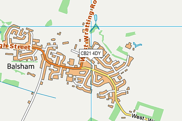 CB21 4DY map - OS VectorMap District (Ordnance Survey)
