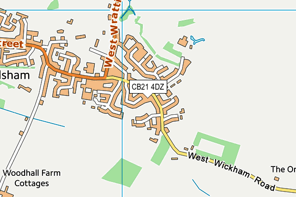 CB21 4DZ map - OS VectorMap District (Ordnance Survey)