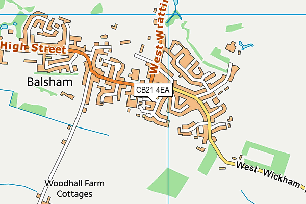 CB21 4EA map - OS VectorMap District (Ordnance Survey)