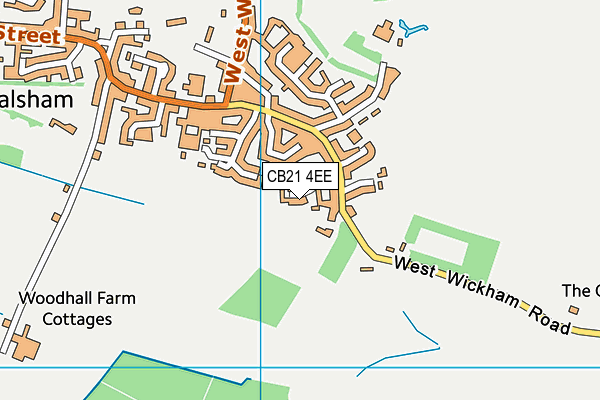 CB21 4EE map - OS VectorMap District (Ordnance Survey)