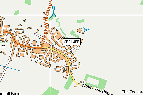 CB21 4EF map - OS VectorMap District (Ordnance Survey)