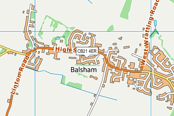 CB21 4ER map - OS VectorMap District (Ordnance Survey)