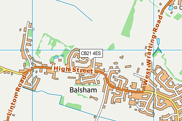 CB21 4ES map - OS VectorMap District (Ordnance Survey)