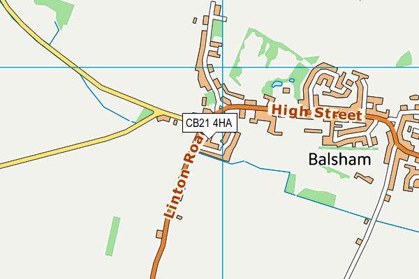CB21 4HA map - OS VectorMap District (Ordnance Survey)
