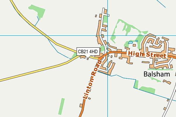 CB21 4HD map - OS VectorMap District (Ordnance Survey)