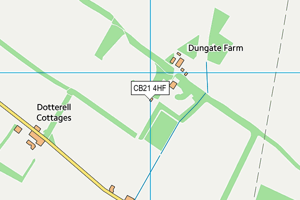 CB21 4HF map - OS VectorMap District (Ordnance Survey)