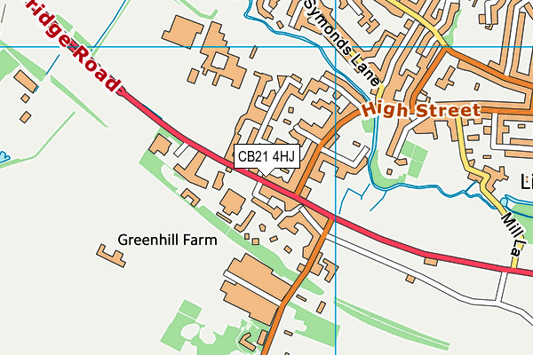 CB21 4HJ map - OS VectorMap District (Ordnance Survey)