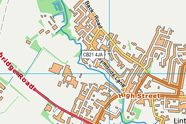 CB21 4JA map - OS VectorMap District (Ordnance Survey)