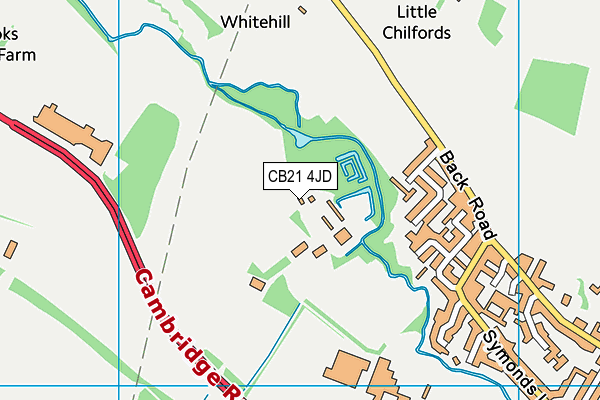 CB21 4JD map - OS VectorMap District (Ordnance Survey)