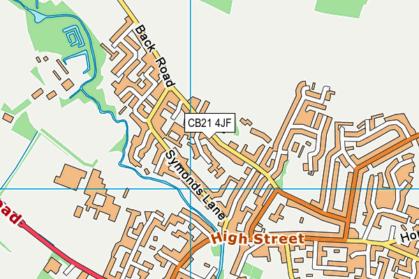 CB21 4JF map - OS VectorMap District (Ordnance Survey)