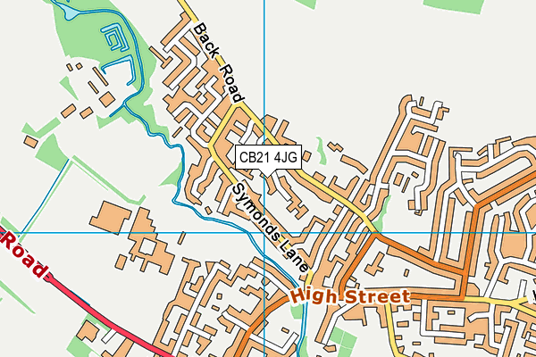 CB21 4JG map - OS VectorMap District (Ordnance Survey)