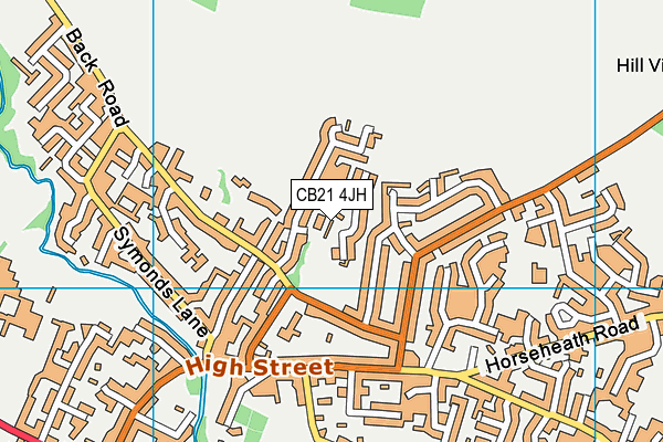 CB21 4JH map - OS VectorMap District (Ordnance Survey)