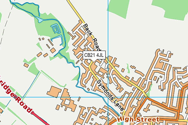 CB21 4JL map - OS VectorMap District (Ordnance Survey)
